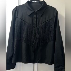 Super Cute Fringe Button Down Western Shirt